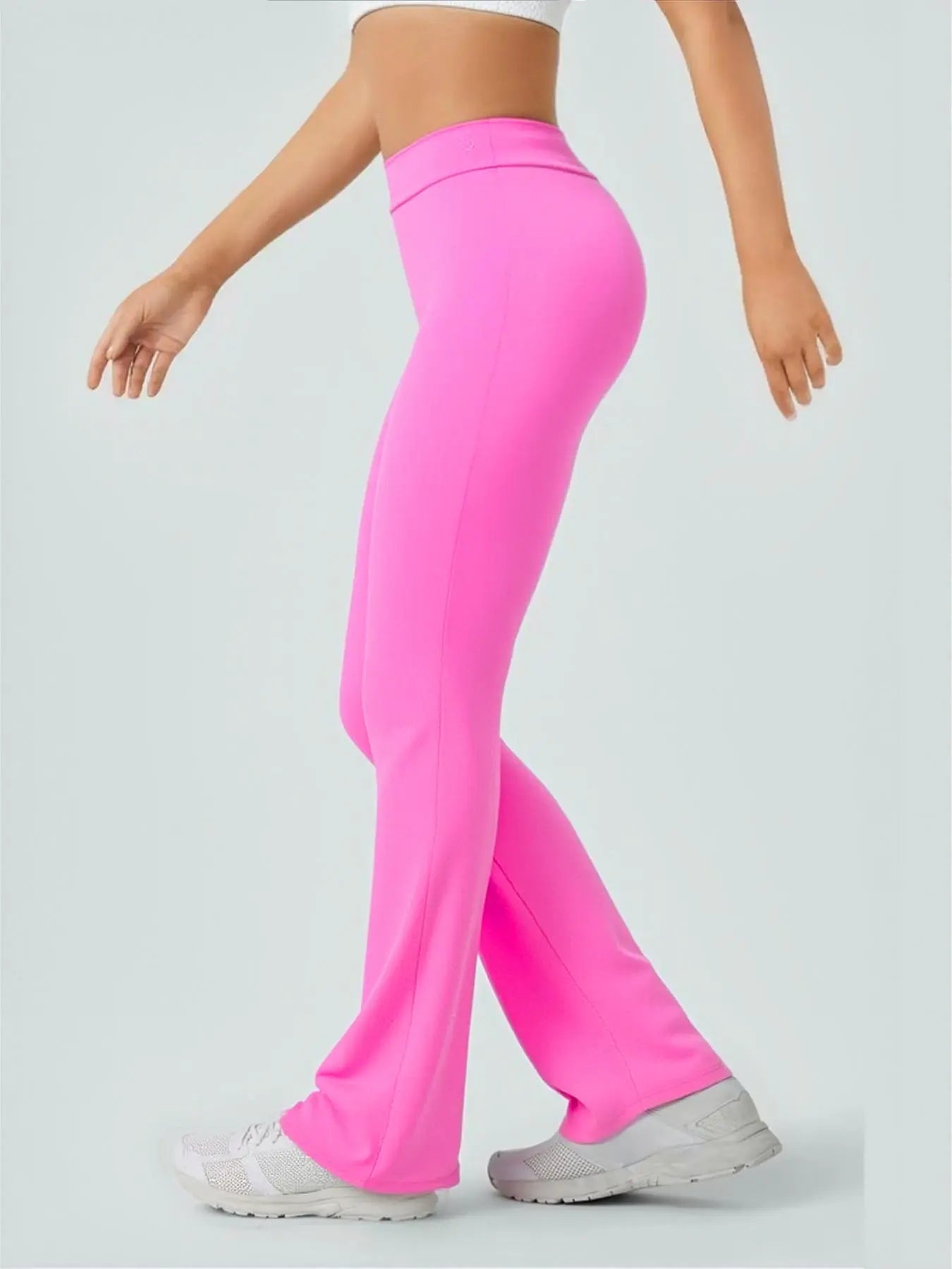 Kabuer Female V-Back Butt-Lifting Yoga Pants - Nylon-Elastane Stretchy Long Flared Bootcut Leggings, Yoga Outfits for Gym, Running, All-Season Sports Bottoms