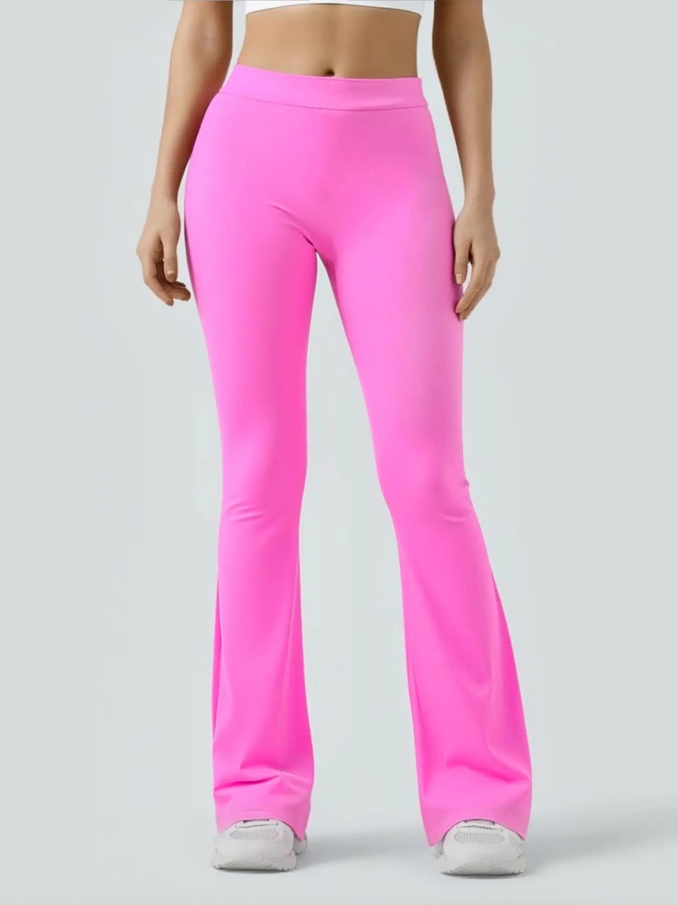 Kabuer Female V-Back Butt-Lifting Yoga Pants - Nylon-Elastane Stretchy Long Flared Bootcut Leggings, Yoga Outfits for Gym, Running, All-Season Sports Bottoms
