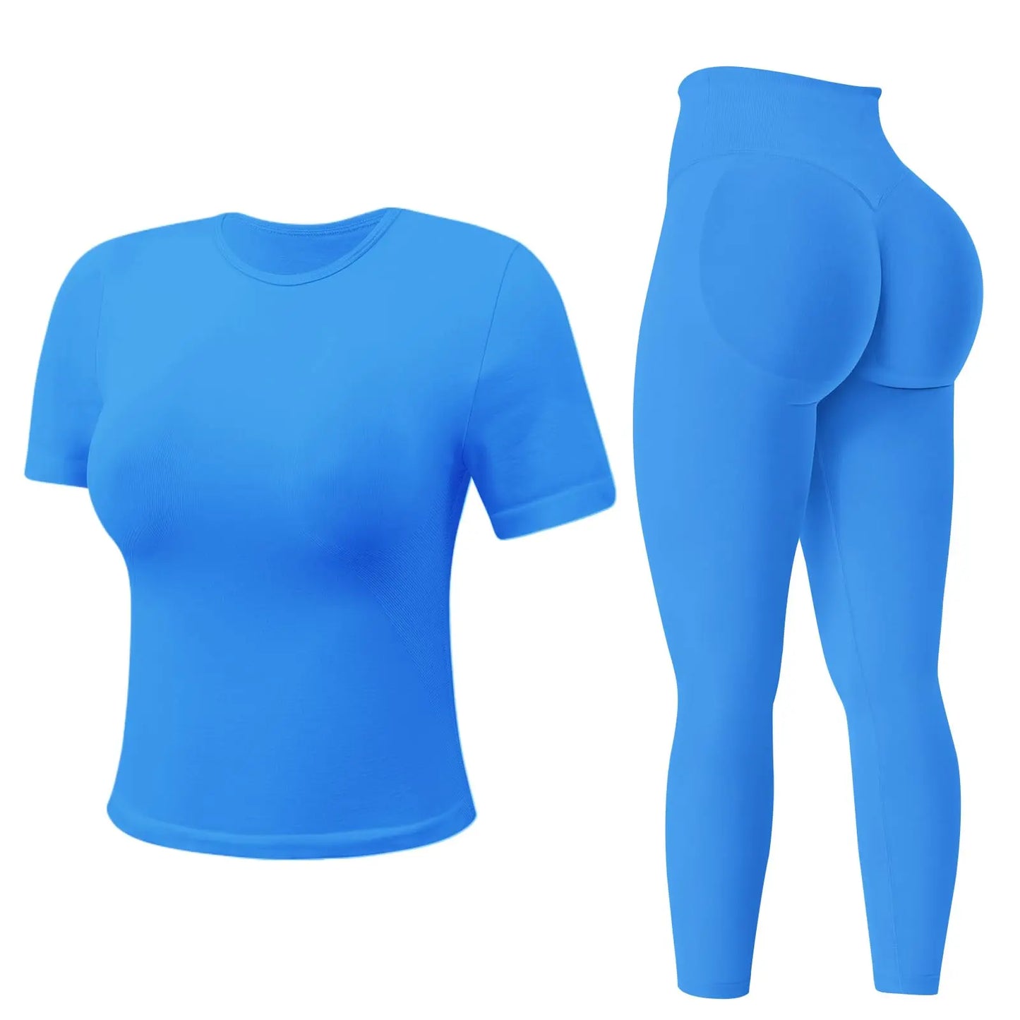 Jetjoy Workout Sets for Women 2 Piece, Padded Backless Sports Bras Halter Top Hidden Scrunch Leggings Sets Gym Yoga Work Out Clothes, Matching Mid Waist Leggings Sets Athleisure Fitness & Casual Wear Yoga Outfits Gym Tracksuit Summeroutfit Swimweek