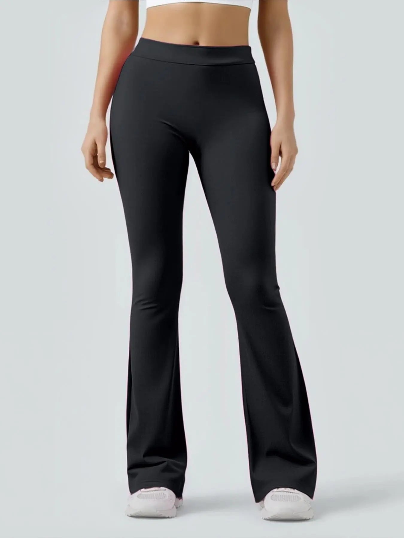 Kabuer Female V-Back Butt-Lifting Yoga Pants - Nylon-Elastane Stretchy Long Flared Bootcut Leggings, Yoga Outfits for Gym, Running, All-Season Sports Bottoms