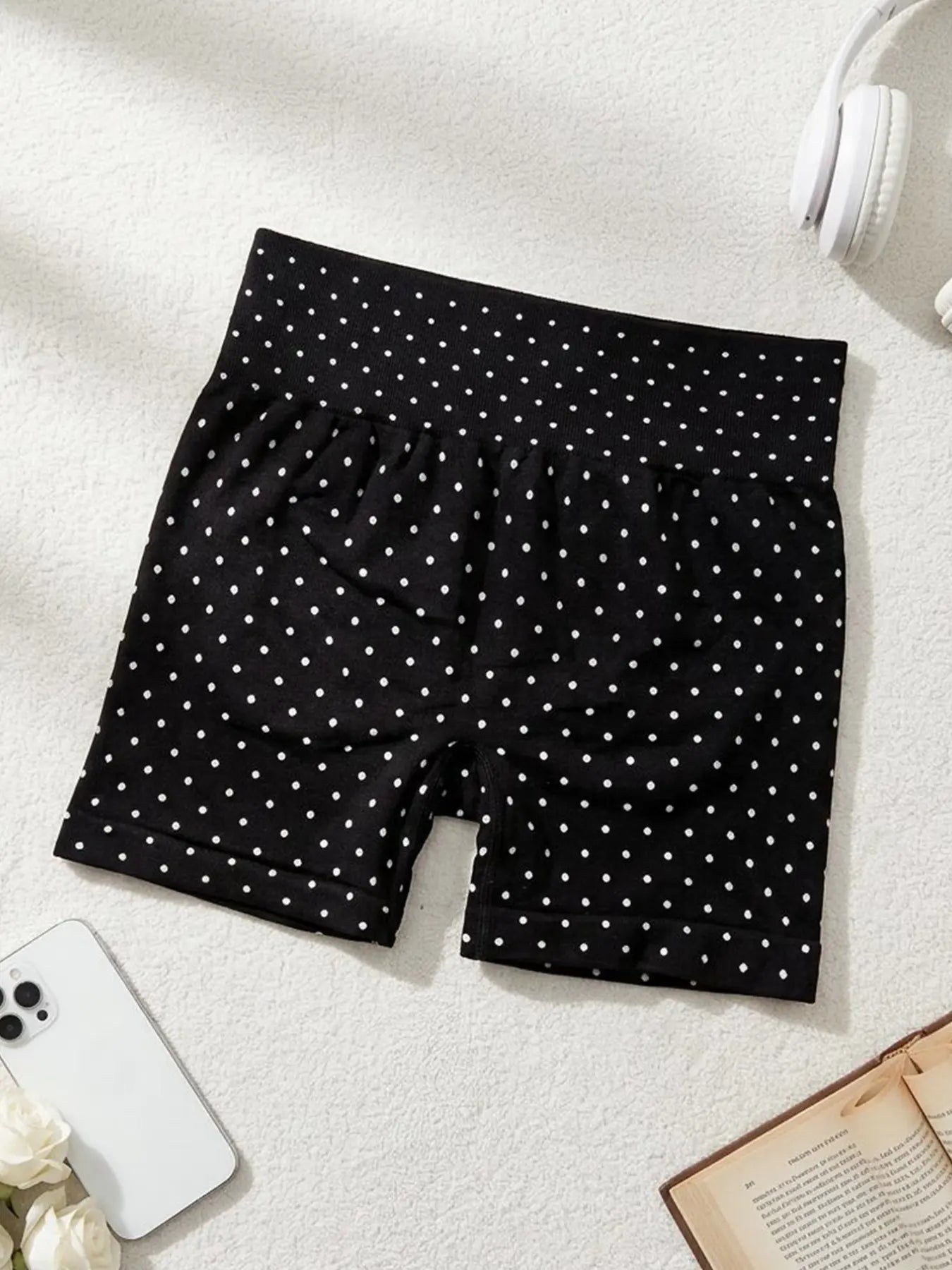 New Women'S Polka Dot Sport Set, Deep V Neck Ruched Halter Top, High Waist Butt Lifting Shorts, Yoga Fitness Running, Stretchy Suit Set, Fitness Outfits