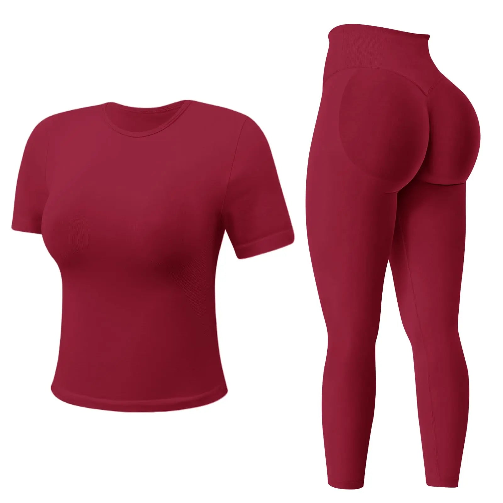 Jetjoy Workout Sets for Women 2 Piece, Padded Backless Sports Bras Halter Top Hidden Scrunch Leggings Sets Gym Yoga Work Out Clothes, Matching Mid Waist Leggings Sets Athleisure Fitness & Casual Wear Yoga Outfits Gym Tracksuit Summeroutfit Swimweek