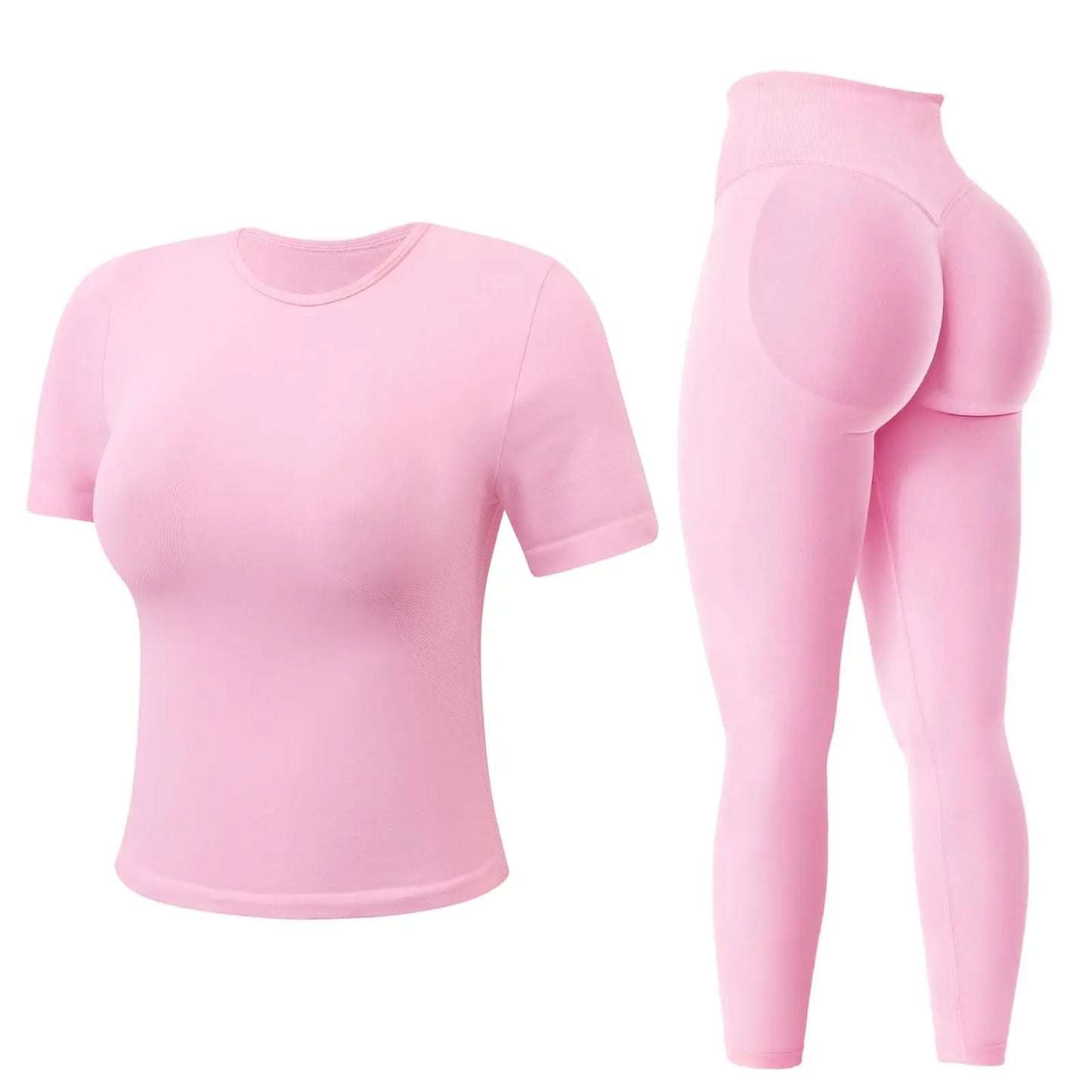 Jetjoy Workout Sets for Women 2 Piece, Padded Backless Sports Bras Halter Top Hidden Scrunch Leggings Sets Gym Yoga Work Out Clothes, Matching Mid Waist Leggings Sets Athleisure Fitness & Casual Wear Yoga Outfits Gym Tracksuit Summeroutfit Swimweek