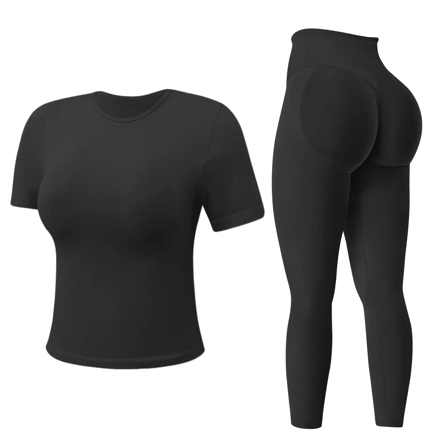 Jetjoy Workout Sets for Women 2 Piece, Padded Backless Sports Bras Halter Top Hidden Scrunch Leggings Sets Gym Yoga Work Out Clothes, Matching Mid Waist Leggings Sets Athleisure Fitness & Casual Wear Yoga Outfits Gym Tracksuit Summeroutfit Swimweek