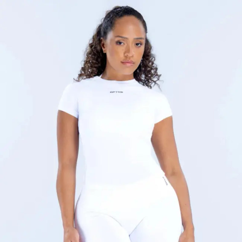 Impact Women'S Seamless Longline Workout Top - Sculpting Short Sleeve Yoga Gym Shirt, High-Performance Fitness Apparel