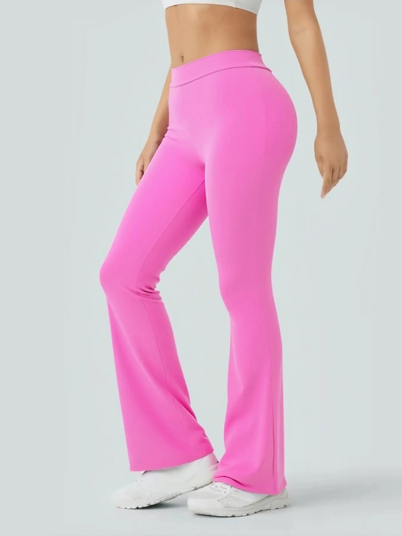 Kabuer Female V-Back Butt-Lifting Yoga Pants - Nylon-Elastane Stretchy Long Flared Bootcut Leggings, Yoga Outfits for Gym, Running, All-Season Sports Bottoms